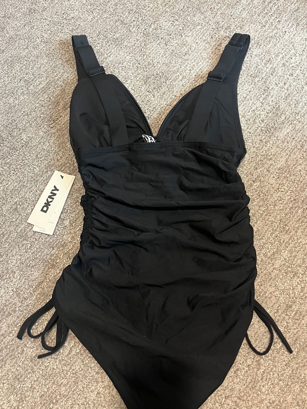 Shirred Side-tie One Piece Swimsuit with Tummy Control S 1416/bb7-3 - Picture 9 of 9